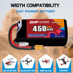 DXF 2S 7.4V 450mAh 80C LiPo Battery for FPV Micro Drones (PH2.0 / JST / XT30 / SM / XT60 / EC5 / XT90 Options)
