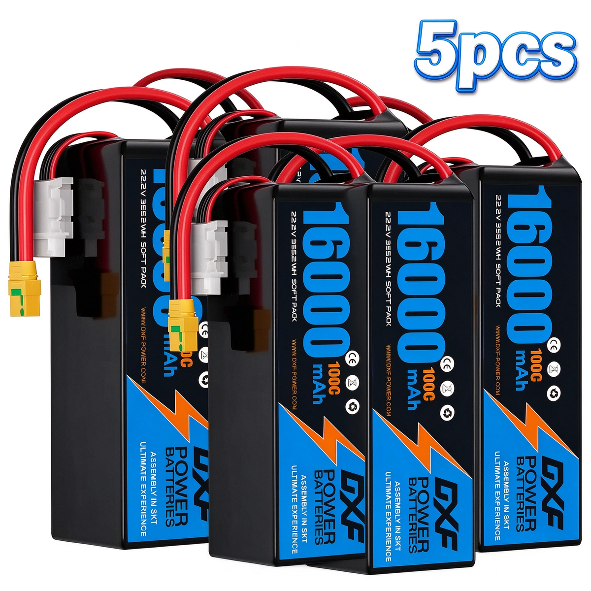 (CN)DXF 6S Lipo Battery 22.2V 100C 16000mAh Soft Case Battery  for Drone UAV FPV Car Truck Tank RC Buggy Truggy Racing Hobby