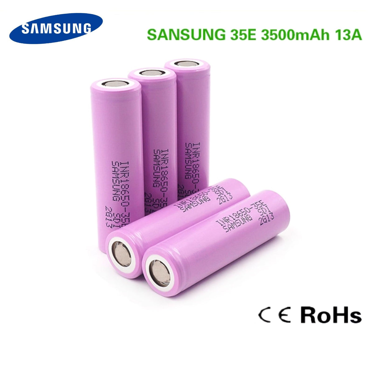 Samsung INR18650-35E 3500mAh 8A Li-ion Battery for Flashlights, E-Bikes & DIY Battery Packs (1-100 PCS)