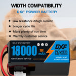 DXF SEMI-SOLID 12S 46.2V 18000mAh 15C Soft Case LiPo Battery with 8AWG Wire for Toy Cars, Boats, UAVs & Drones (1-6 Pack)