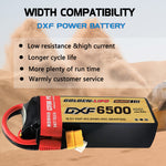 DXF Lipo Battery 5S 18.5V 6500mAh 100C Graphene Softcase with EC5 / T / TRX / XT60 / XT90 / XT150 / Q8s Plug for RC 1/8 1/10 Buggy Truck Car Off-Road Drone