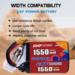 DXF 6S 22.2V 1550mAh 150C LiPo Battery for FPV Micro Drones (XT60 / EC5 / TRX / Deans / XT90 / XT150 / XT90S Options)