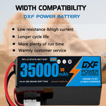 DXF SEMI-SOLID 12S 44.4V 35000mAh 5C Soft Case LiPo Battery with 8AWG Wire for Toy Cars, Boats, UAVs & Drones (1-6 Pack)