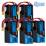 DXF 6S 23.1V 23000mAh 15C Soft Case LiPo Battery with 8AWG Wire for Toy Cars, Boats, UAVs & Drones (1-6 Pack)