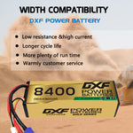 DXF LiPo Battery 3S 11.1V 8400mAh 140C Graphene Hardcase Gold with EC5 / T / TRX / XT60 / XT90 / XT150 / Q8s Plug for RC 1/8 1/10 Buggy Truck Car Off-Road Drone