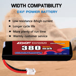 DXF 4S 15.2V 380mAh 90C LiPo Battery for FPV Micro Drones (PH2.0 / JST / XT30 / SM / XT60 / EC5 / XT90 Options)