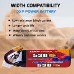 DXF 6S 22.8V 530mAh 90C LiPo Battery for FPV Micro Drones (PH2.0 / JST / XT30 / SM / XT60 / EC5 / XT90 Options)