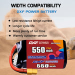 DXF LiPo Battery 5S 18.5V 550mAh 70C with PH2.0 / JST / XT30 / SM / XT60 / EC5 / XT90 for FPV Drone Whoop Micro Racing