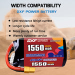 DXF 5S 18.5V 1550mAh 100C LiPo Battery for FPV Micro Drones (PH2.0 / JST / XT30 / SM / XT60 / EC5 / XT90 Options)