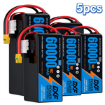 DXF SEMI-SOLID 14S 51.8V 60000mAh 10C Soft Case LiPo Battery with 8AWG Wire for Toy Cars, Boats, UAVs & Drones (1-6 Pack)