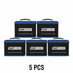 DXF LiPo Battery Fireproof Safety Bag - Charging & Storage Guard with Double Zipper (1-6 Pack Options Available)
