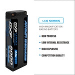 DXF 2S 7.6V Lipo Battery 140C 8000mAh Hardcase with 5mm Bullet to Deans Plug for RC 1/8 Vehicles Car Truck Tank Truggy Competition Racing Hobby