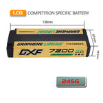 DXF LiPo Battery 2S HV 7.6V 7200mAh 140C Graphene Gold Version with 5mm Bullet / EC5 / T / TRX / XT60 / XT90 / XT150 / Q8s Plug for RC 1/10 1/8 Scale Car Racing
