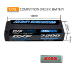 DXF LiPo Battery 2S HV 7.6V 7200mAh 140C Graphene Blue with 5mm Bullet / EC5 / T / TRX / XT60 / XT90 / XT150 / Q8s Plug for RC 1/10 1/8 Scale Car Racing