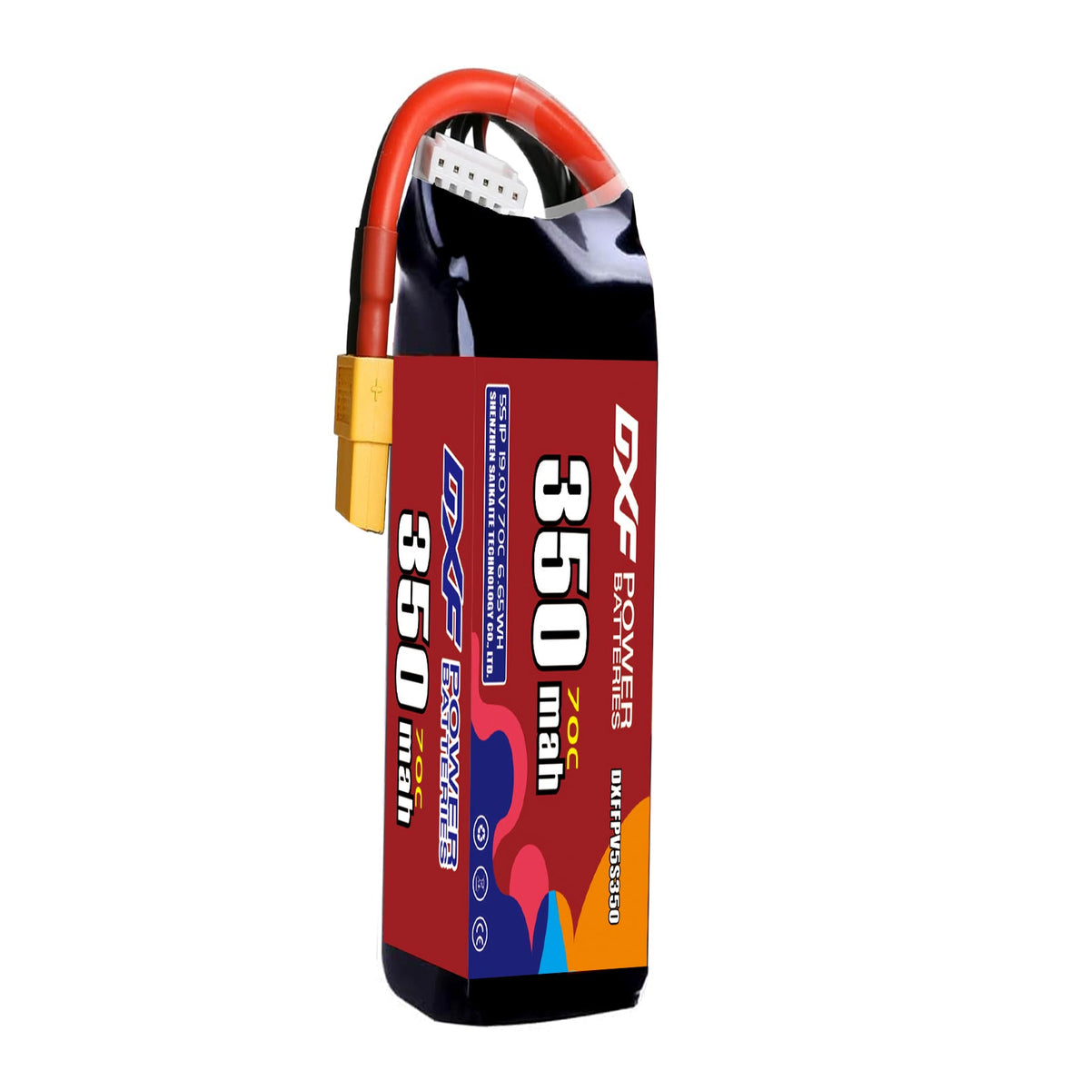 DXF LiPo Battery 5S HV 19.0V 350mAh 70C with PH2.0 / JST / XT30 / SM / XT60 / EC5 / XT90 for FPV Drone Whoop Micro Racing