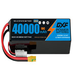 DXF SEMI-SOLID 6S 22.2V 40000mAh 10C Soft Case LiPo Battery with 8AWG Wire for Toy Cars, Boats, UAVs & Drones (1-6 Pack)