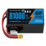 DXF 12S 44.4V 81000mAh 5C Soft Case LiPo Battery with 8AWG Wire for Toy Cars, Boats, UAVs & Drones (1-6 Pack)