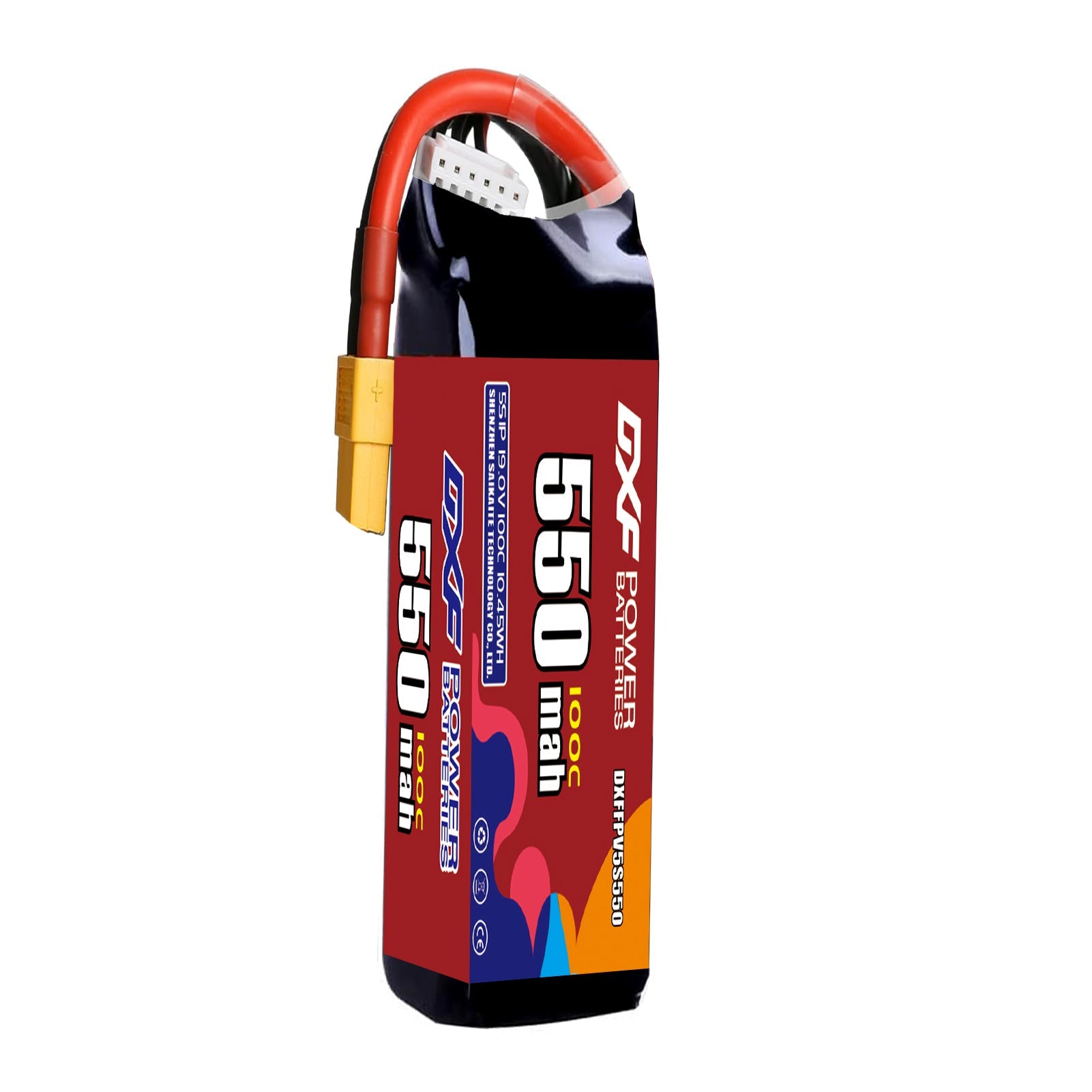 DXF 5S 19.0V 550mAh 100C LiPo Battery for FPV Micro Drones (PH2.0 / JST / XT30 / SM / XT60 / EC5 / XT90 Options)