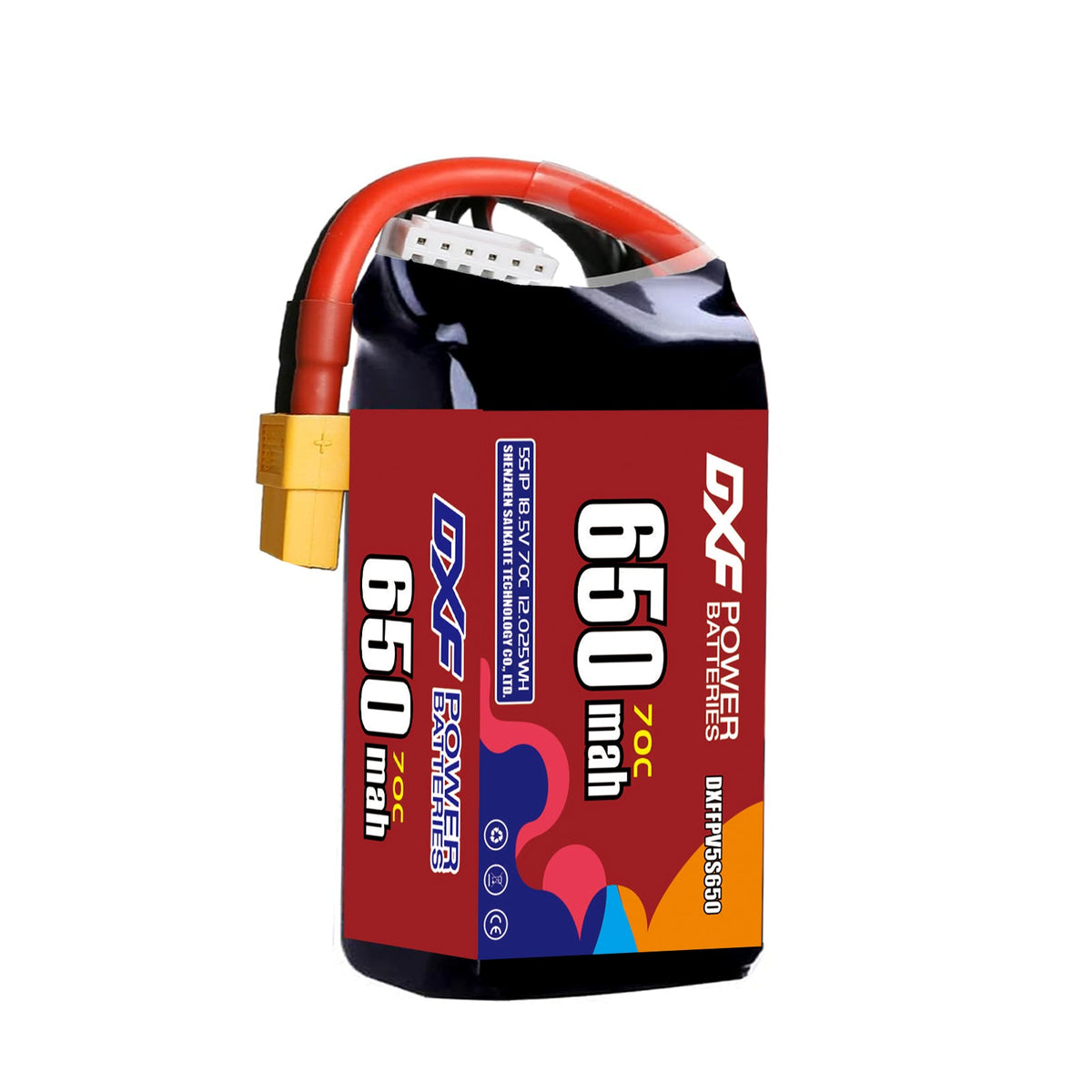 DXF LiPo Battery 5S 18.5V 650mAh 70C with PH2.0 / JST / XT30 / SM / XT60 / EC5 / XT90 for FPV Drone Whoop Micro Racing