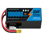 DXF SEMI-SOLID 12S 46.2V 100000mAh 15C Soft Case LiPo Battery with 8AWG Wire for Toy Cars, Boats, UAVs & Drones (1-6 Pack)