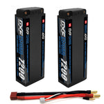 DXF 2S 7.6V LiPo Battery 140C 7200mAh LCG Hardcase with 5mm Bullet to Deans Plug for RC 1/8 1/10 Vehicles Car Truck Truggy Competition Racing (1-6 Pack)