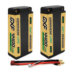 DXF NGP‑PLUS 2S 7.4V 4400mAh 150C Graphene Shorty Hardcase LiPo Battery with 5mm Bullet & Deans T-Plug, BRCA Certified (1-6 Pack)