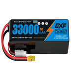 DXF SEMI-SOLID 14S 51.8V 33000mAh 5C Soft Case LiPo Battery with 8AWG Wire for Toy Cars, Boats, UAVs & Drones (1-6 Pack)