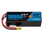 DXF 6S 22.2V 10000mAh 100C Soft Case LiPo Battery with 10AWG Wire for Toy Cars, Boats, UAVs & Drones (1-6 Pack)