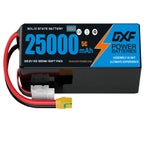 DXF 6S 22.2V 25000mAh 5C Soft Case LiPo Battery with 8AWG Wire for Toy Cars, Boats, UAVs & Drones (1-6 Pack)