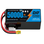 DXF 6S 22.2V 50000mAh 5C Soft Case LiPo Battery with 8AWG Wire for Toy Cars, Boats, UAVs & Drones (1-6 Pack)