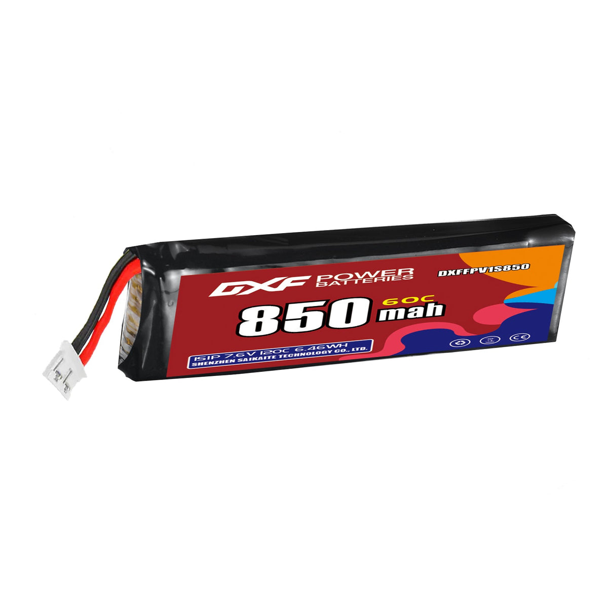 DXF LiPo Battery 1S HV 3.8V 850mAh 60C with PH2.0 / JST / XT30 / SM / XT60 / EC5 / XT90 for FPV Drone Whoop Micro Racing