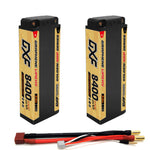 DXF LiPo Battery 2S2P HV 7.6V 8400mAh 140C Graphene NGP Gold Version with 5mm Bullet / EC5 / T / TRX / XT60 / XT90 / XT150 / Q8s Plug for RC 1/10 1/8 1/5 Scale Car Racing