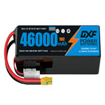 DXF SEMI-SOLID 12S 44.4V 46000mAh 10C Soft Case LiPo Battery with 8AWG Wire for Toy Cars, Boats, UAVs & Drones (1-6 Pack)