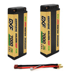 DXF 2S 7.6V 7000mAh 150C NGP PLUS Series HV LiPo Battery LCG Hardcase with 5mm Bullet to Deans Plug for 1/8 1/10 RC Racing Cars, Drones & Boats (1-6 Pack Available)