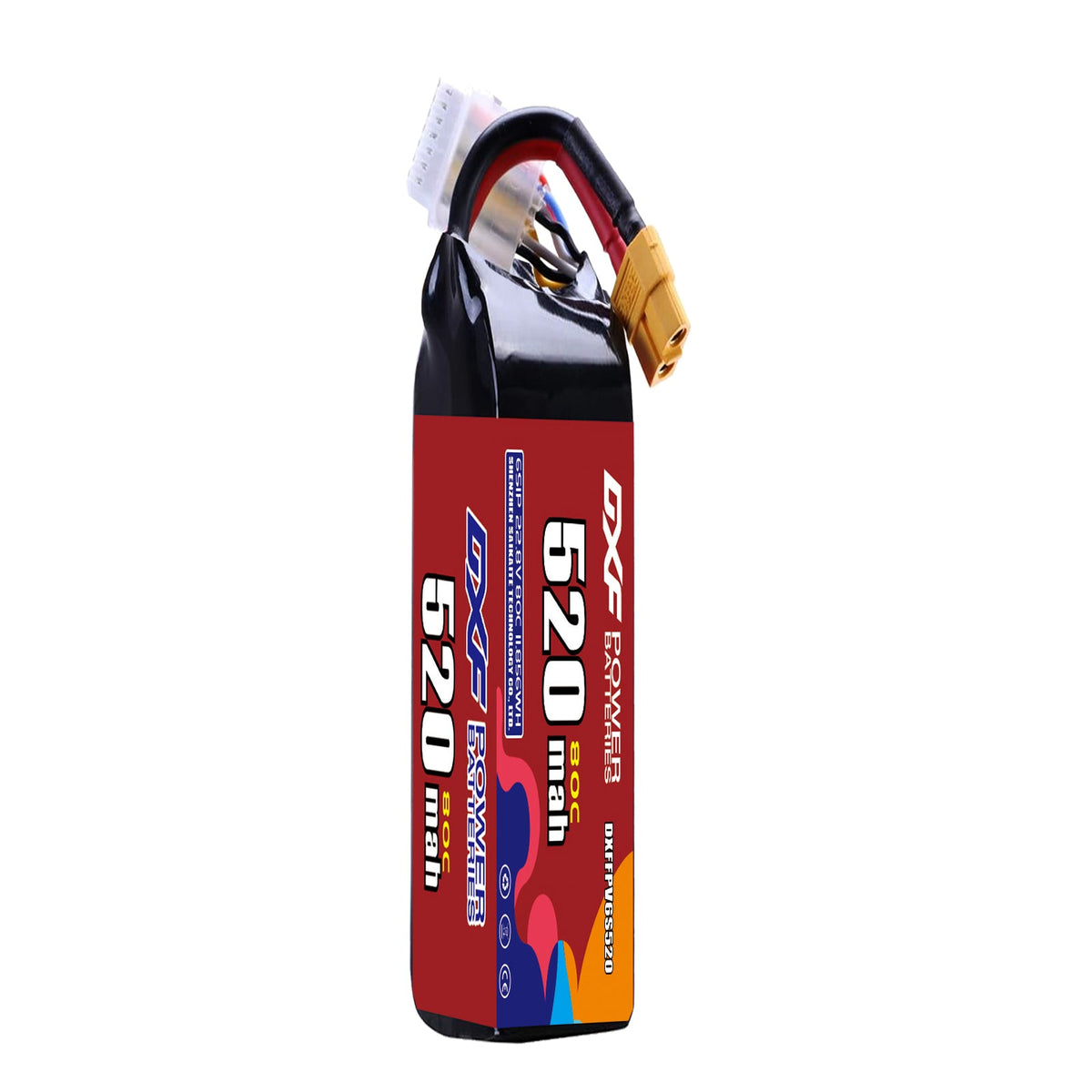 DXF LiPo Battery 6S HV 22.8V 520mAh 80C with PH2.0 / JST / XT30 / SM / XT60 / EC5 / XT90 for FPV Drone Whoop Micro Racing