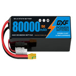 DXF SEMI-SOLID 12S 46.2V 80000mAh 15C Soft Case LiPo Battery with 8AWG Wire for Toy Cars, Boats, UAVs & Drones (1-6 Pack)
