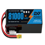 DXF 14S 51.8V 81000mAh 5C Soft Case LiPo Battery with 8AWG Wire for Toy Cars, Boats, UAVs & Drones (1-6 Pack)