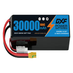 DXF 6S 22.2V 30000mAh 100C Soft Case LiPo Battery with 8AWG Wire for Toy Cars, Boats, UAVs & Drones (1-6 Pack)