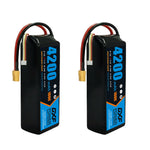 DXF 3S 11.1V 4200mAh 100C Softcase LiPo Battery with XT60 & 12AWG Wire for RC Boats, Cars, Toy Cars & Aircraft Models FPV (1-6 Pack)