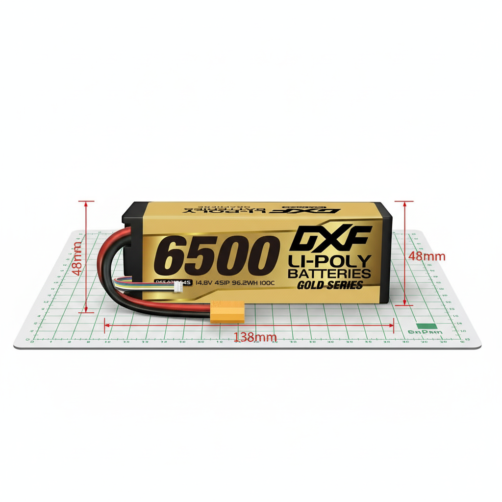 DXF Gold Series 4S HV 15.2V 6500mAh 140C Graphene Hardcase LiPo Battery with XT90 & 10AWG Wire (1-6 Pack)