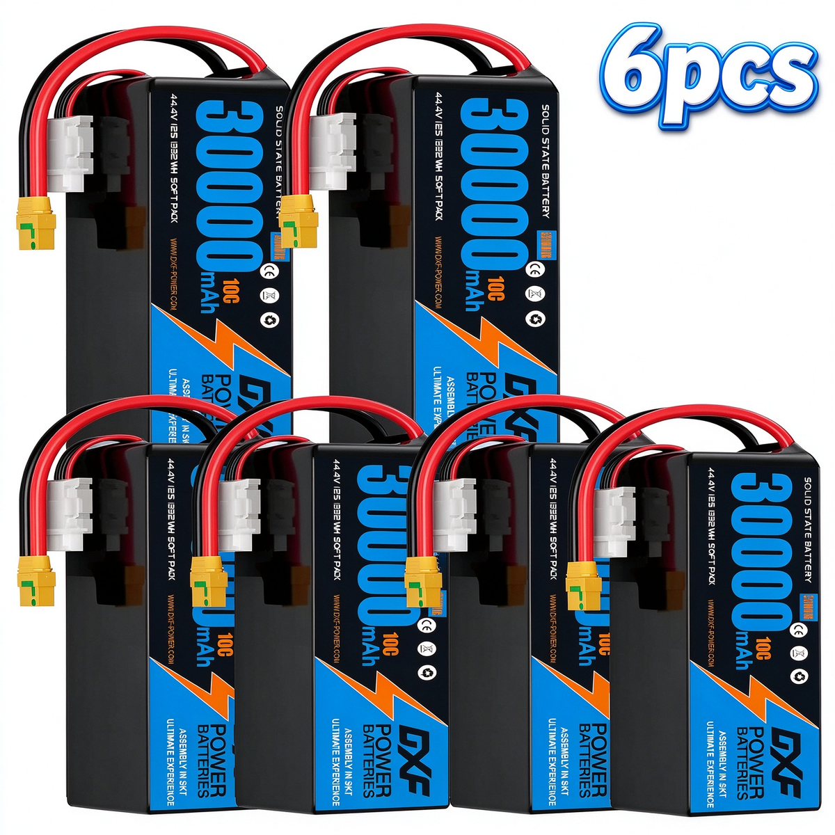 (CN)DXF 12S Lipo Battery 44.4V 10C 30000mAh Soft Case Battery  for Drone UAV FPV Car Truck Tank RC Semi solidstate Battery Racing Hobby