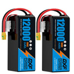 DXF 6S 22.8V 12000mAh 100C Soft Case LiPo Battery with 8AWG Wire for Toy Cars, Boats, UAVs & Drones (1-6 Pack)