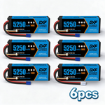 DXF 3S 11.1V 5250mAh 140C Graphene LiPo Hardcase Battery with 10AWG EC5 Plug for 1:8 RC Car Boat Airplane Helicopter Drone (1-6 Pack Available)