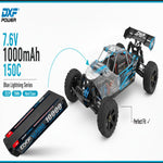 DXF Gray 2S HV 7.6V 10000mAh 150C Hardcase LiPo Battery with 5mm to Deans/T-Plug & 12AWG Wire (1-6 Pack)