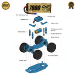 DXF GOLD VERSION 4S 14.8V 7000mAh 100C Graphene Hardcase LiPo Battery with 10AWG EC5 Plug for RC Car Truck (1-6 Pack)