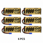 DXF 3S 11.4V 8000mAh 140C Graphene Hardcase LiPo Battery with EC5 Plug for 1/8 1/10 RC Cars, Trucks, Buggies (1-6 Pack Available)