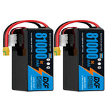 DXF 12S 44.4V 81000mAh 5C Soft Case LiPo Battery with 8AWG Wire for Toy Cars, Boats, UAVs & Drones (1-6 Pack)