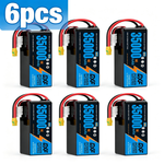 DXF SEMI-SOLID 14S 51.8V 35000mAh 5C Soft Case LiPo Battery with 8AWG Wire for UAVs & Drones (1-6 Pack)