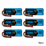 DXF BLUE Series 3S 11.1V 5200mAh 80C Hardcase LiPo with Deans/T-Plug & 10AWG Wire for Toy Cars, Boats, Aircraft & FPV Drones (1-6 Pack)