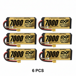 DXF 4S 14.8V 7000mAh 100C Hardcase LiPo Battery with 10AWG XT90 for 1/8 1/10 RC Cars, Trucks, Buggies (1/2 Pack Available)